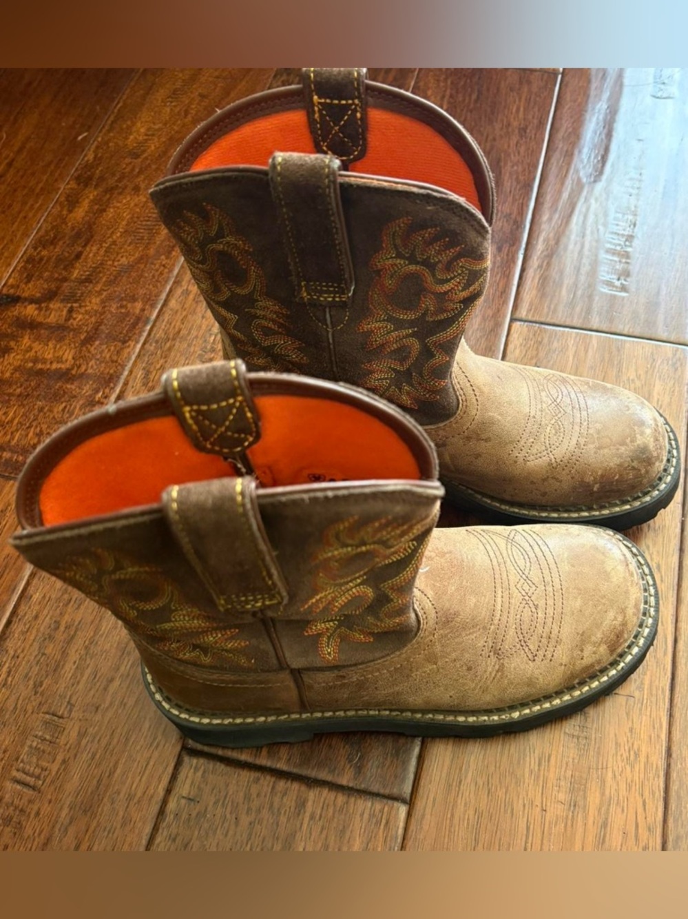 Ariat Brown Women’s Leather Western Boots Model 10000824 US Size 7B Embroidered